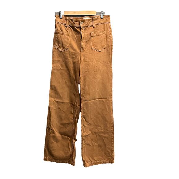 Sezane Denim - Sezane Brown Wide Leg Women's Trouser Denim Jeans Size 40